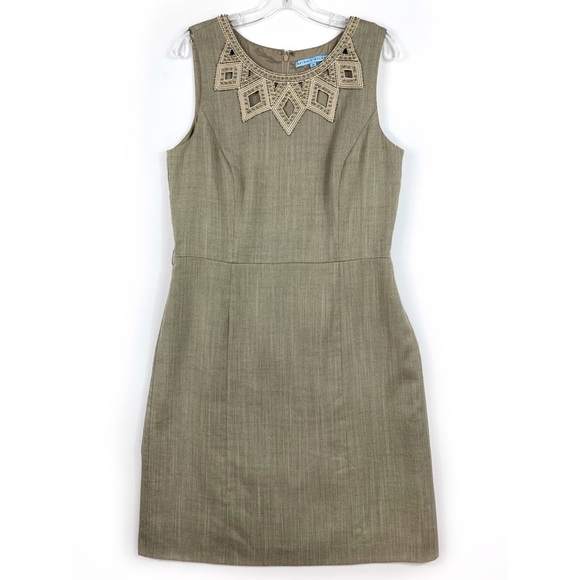 Antonio Melani  Sleeveless Tan Workwear Modest Seth Dress Size 12 - Picture 1 of 8